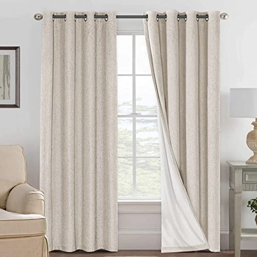 H.VERSAILTEX 100% Blackout Linen Curtains Natural set