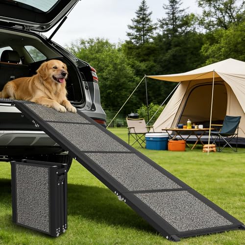 COZEER 63 inch folding pet ramp in black