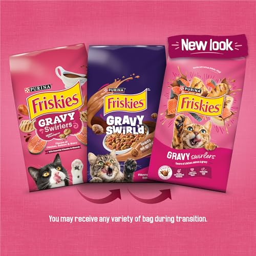 Friskies dry cat food kibble texture detail