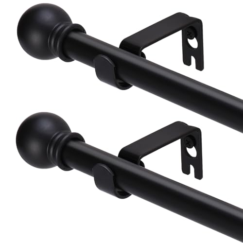 GXOACKJ 2 pack black curtain rods set