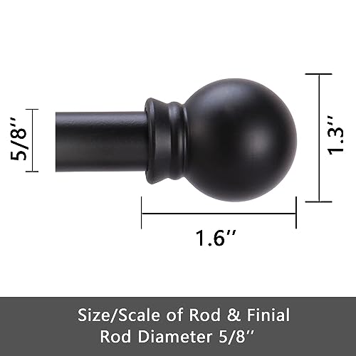 Black curtain rod installed over window