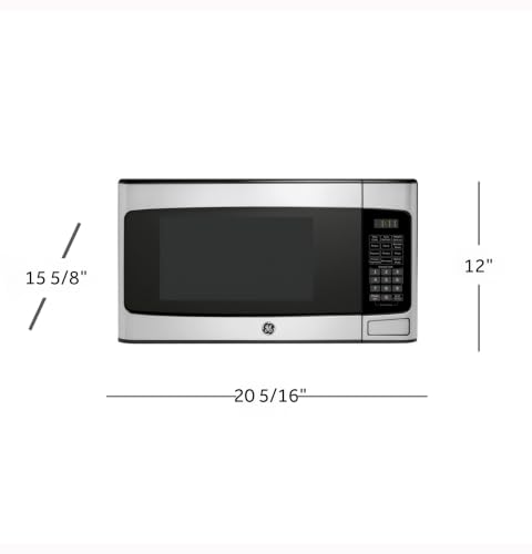 GE stainless steel microwave side profile