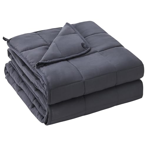 yescool 20 lbs grey weighted blanket flat view