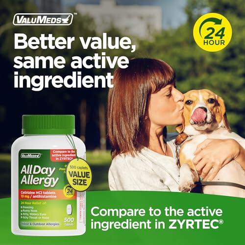 ValuMeds allergy relief 500 count packaging