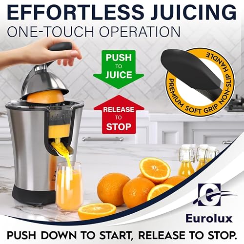 Close up of Eurolux juicer handle and cone