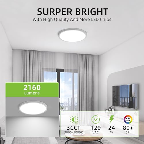 Hykolity 12 Inch LED fixture showing 3CCT toggle switch