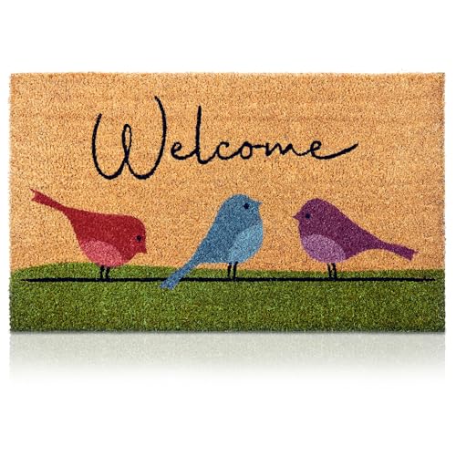 AMARU DOOR MATS Coir Welcome Mat overhead view