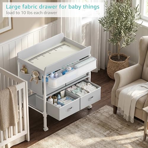 BOLUO baby station showing drawer storage