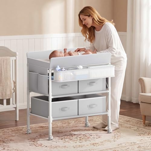 Lockable silent wheels on BOLUO baby table