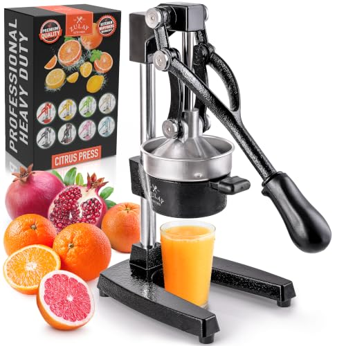 Zulay Kitchen Cast Iron Manual Citrus Juicer in black
