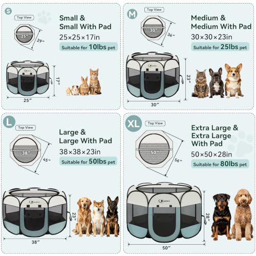 Siedihit Small Grey Dog Cat Playpen full view
