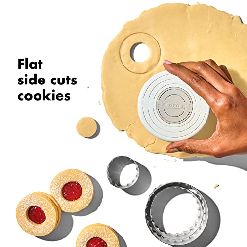 Top view of stainless steel biscuit cutter set