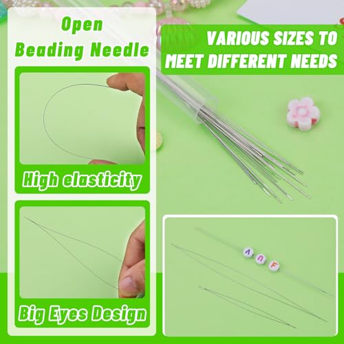 Stainless steel beading needles organized in a case