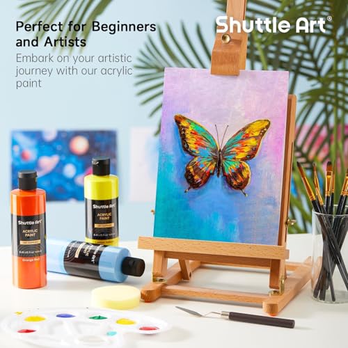 Eighteen 250ml bottles of Shuttle Art acrylic paint