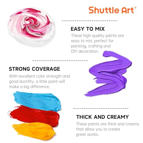 Artist using Shuttle Art acrylic paint on rocks