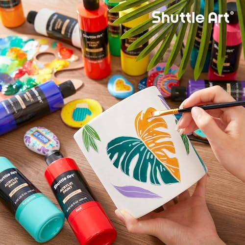 Display of various vibrant Shuttle Art paint colors