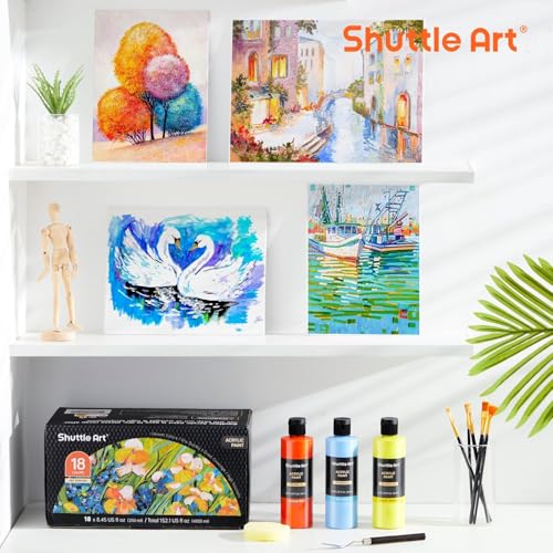Shuttle Art acrylic paint bottles in packaging