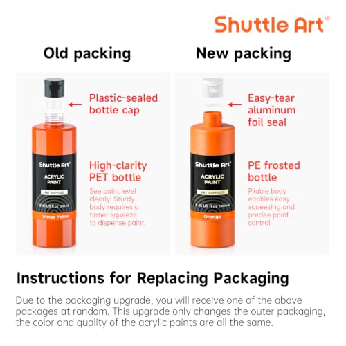 Bottle label details of Shuttle Art acrylic set