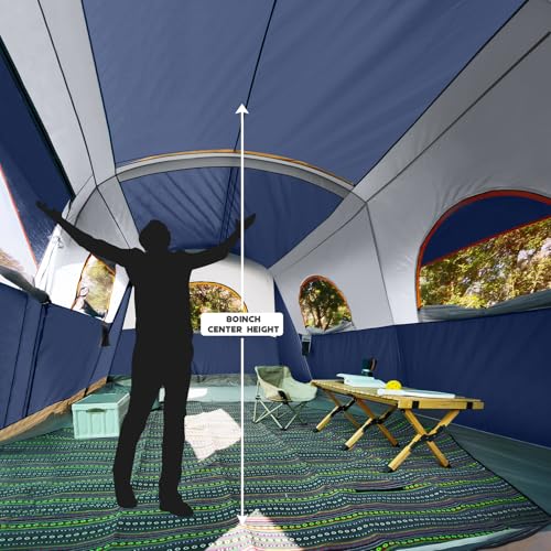 Dark blue UNP camping tent packed in bag