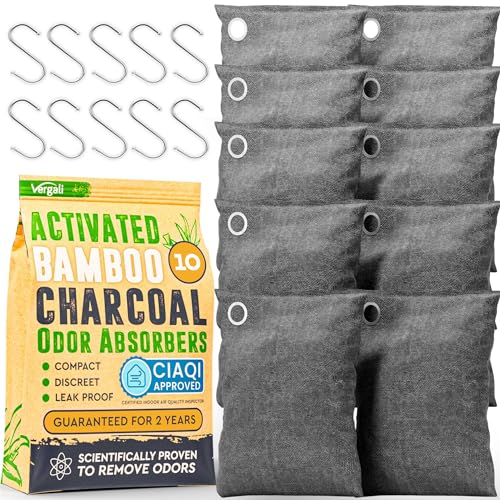 Vergali activated charcoal odor absorber bags 10-pack