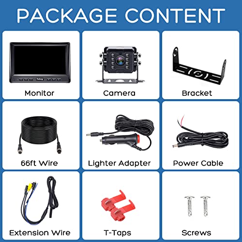 Complete Yakry 7-inch backup camera package