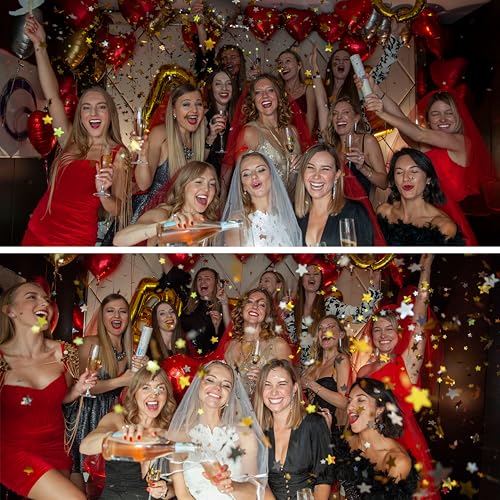 Festive gold star celebration decor