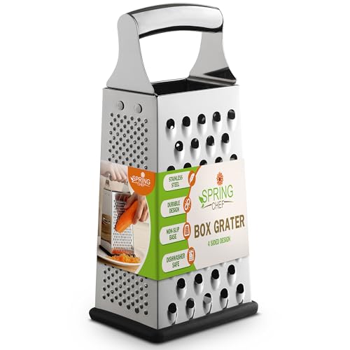 Spring Chef stainless steel box grater front view