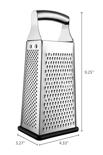 Compact storage view of the stainless steel grater