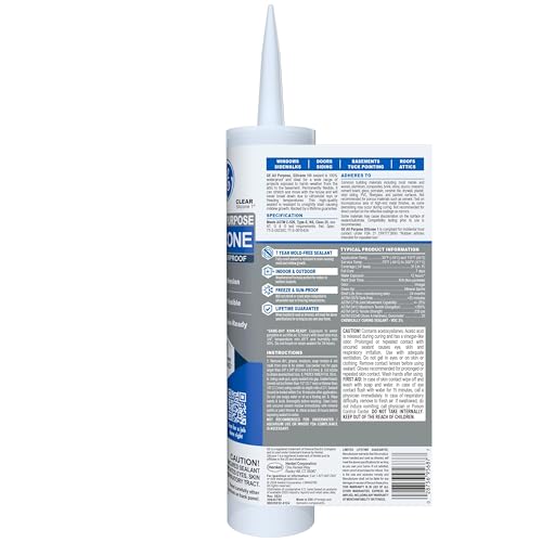 Clear GE silicone sealant bottle