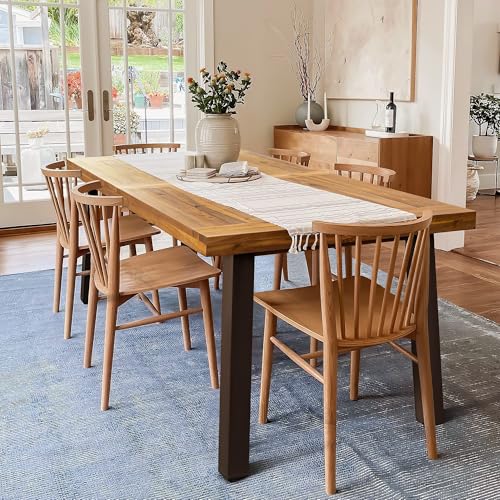 Devoko acacia wood dining table overview