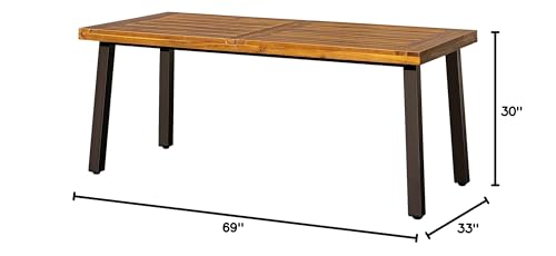Solid acacia wood tabletop texture detail