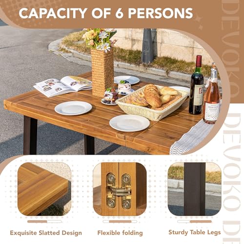 Top-down view of the 69 inch dining table