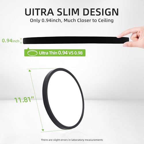 Hykolity round LED light black finish