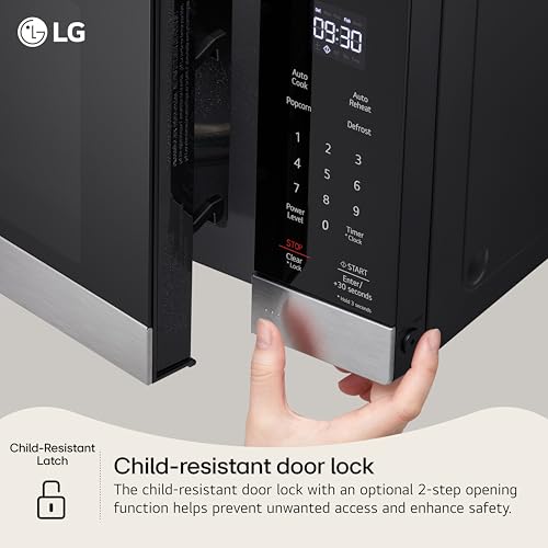 LG stainless steel microwave side profile