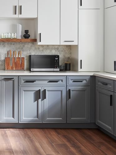 LG microwave in a modern kitchen setup