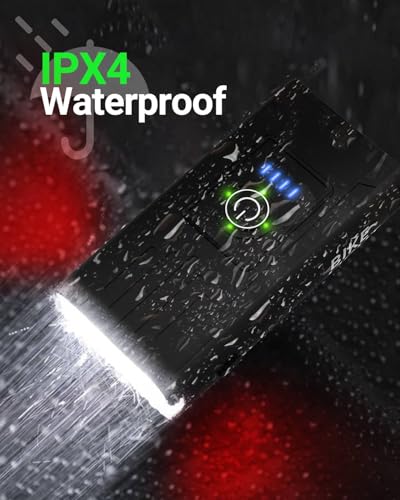 Mounted Victoper bike lights on handlebar