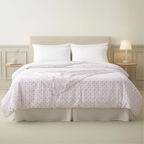 Flat sheet with floral rose pattern