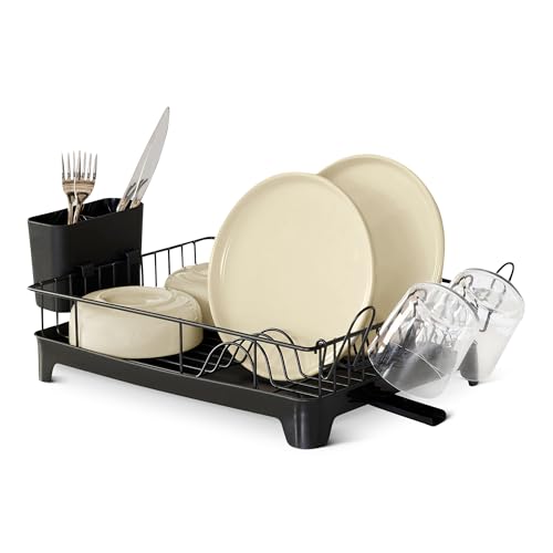 Basics black stainless steel dish rack