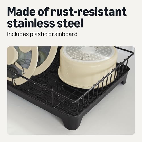Basics dish rack with cutlery holder