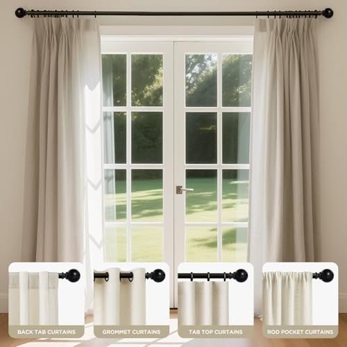 Detailed view of 1 inch curtain rod diameter