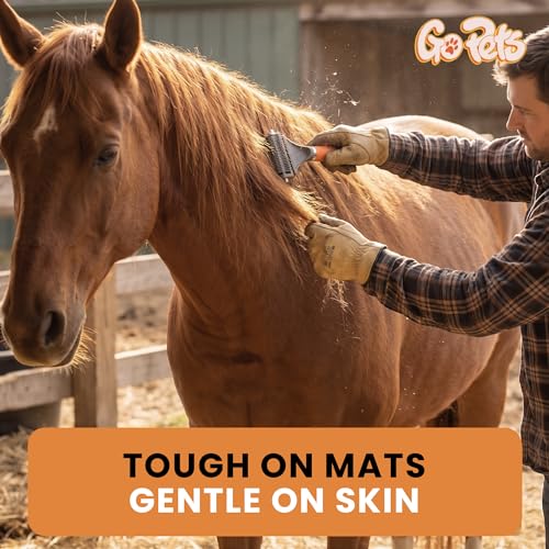 Stainless steel blades on GoPets pet brush
