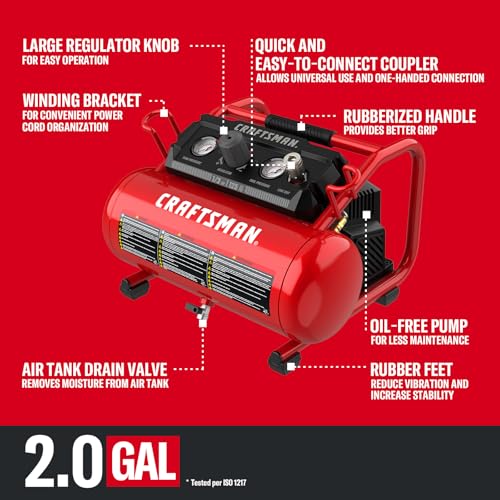 CRAFTSMAN 2 Gallon Portable Air Compressor with accessories