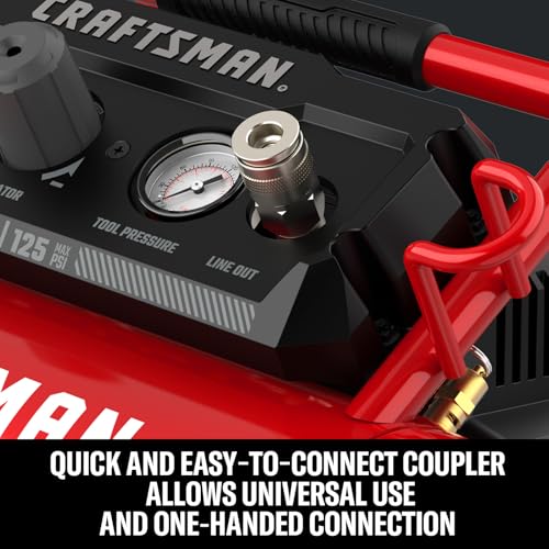 Close up of CRAFTSMAN air compressor control panel