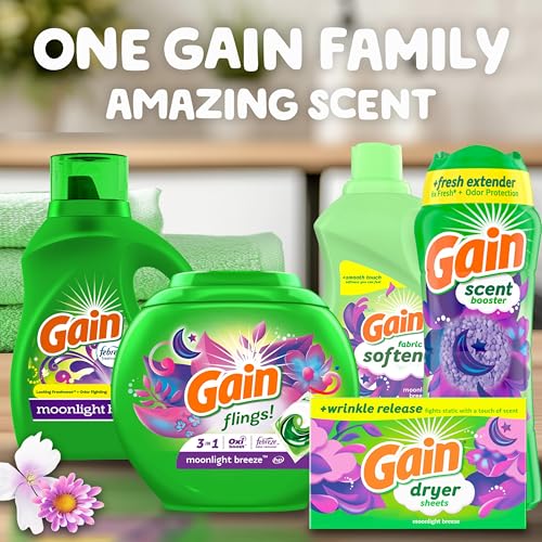 Gain brand logo and Moonlight Breeze scent branding
