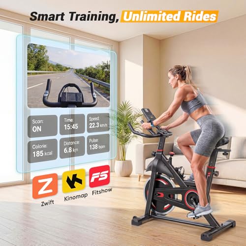 NEWBULIG Stationary Bike adjustable seat & handlebars