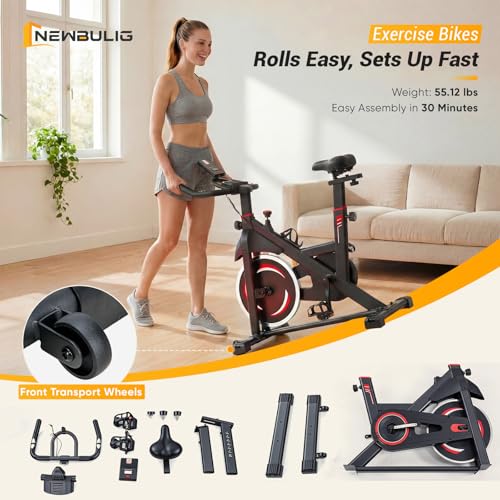 NEWBULIG Stationary Bike transport wheels