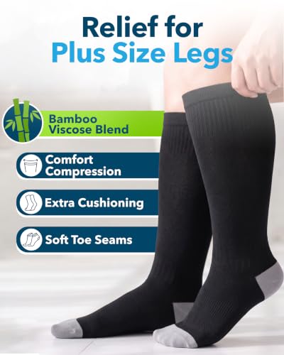 Side profile of Doctor's Select wide calf bamboo compression socks