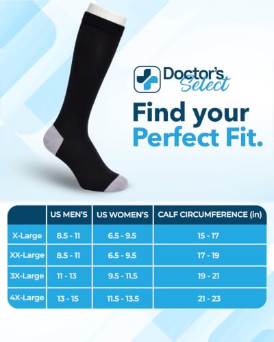 Doctor's Select branded compression socks laid flat