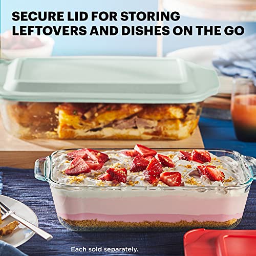 Pyrex dish with lid stored in a refrigerator