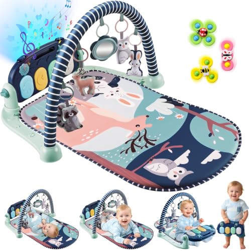 Joryuek Baby Play Mat Navy Blue overhead view